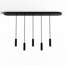 Koncept Inc Hawaii CMP-L5-S-06-MTB - Combi Pendant 6" Linear 5 Combo Matte Black with Matte Black Canopy