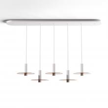 Koncept Inc Hawaii CMP-L5-S-06-MWT+GTEA9 - Combi Pendant 6" Linear 5 Combo Matte White with Matte White Canopy
