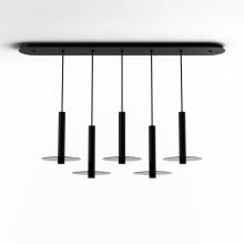 Koncept Inc Hawaii CMP-L5-S-12-MTB+GDGY9 - Combi Pendant 12" Linear 5 Combo Matte Black with Matte Black Canopy