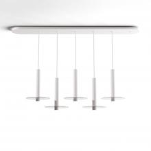 Koncept Inc Hawaii CMP-L5-S-12-MWT+GCLR9 - Combi Pendant 12" Linear 5 Combo Matte White with Matte White Canopy, 9" glass plate (Clear)