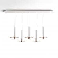 Koncept Inc Hawaii CMP-L5-S-12-MWT+GTEA9 - Combi Pendant 12" Linear 5 Combo Matte White with Matte White Canopy