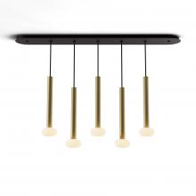 Koncept Inc Hawaii CMP-L5-S-16-BRS+NA+GLB - Combi Pendant 16" Linear 5 Combo Brass with Matte Black Canopy