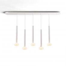 Koncept Inc Hawaii CMP-L5-S-16-MWT+NA+GLB - Combi Pendant 16" Linear 5 Combo Matte White with Matte White Canopy