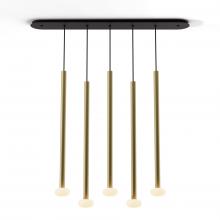 Koncept Inc Hawaii CMP-L5-S-36-BRS+NA+GLB - Combi Pendant 36" Linear 5 Combo Brass with Matte Black Canopy