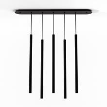 Koncept Inc Hawaii CMP-L5-S-36-MTB - Combi Pendant 36" Linear 5 Combo Matte Black with Matte Black Canopy