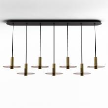 Koncept Inc Hawaii CMP-L7-S-06-BRS+GTEA9 - Combi Pendant 6" Linear 7 Combo Brass with Matte Black Canopy