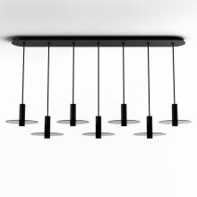 Koncept Inc Hawaii CMP-L7-S-06-MTB+GDGY9 - Combi Pendant 6" Linear 7 Combo Matte Black with Matte Black Canopy, 9" glass plate (Dark Gr