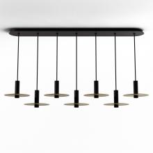 Koncept Inc Hawaii CMP-L7-S-06-MTB+MBRS9 - Combi Pendant 6" Linear 7 Combo Matte Black with Matte Black Canopy