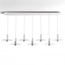 Koncept Inc Hawaii CMP-L7-S-06-MWT+GCLR9 - Combi Pendant 6" Linear 7 Combo Matte White with Matte White Canopy, 9" glass plate (Clear) 