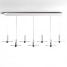 Koncept Inc Hawaii CMP-L7-S-06-MWT+GDGY9 - Combi Pendant 6" Linear 7 Combo Matte White with Matte White Canopy