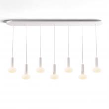 Koncept Inc Hawaii CMP-L7-S-06-MWT+NA+GLB - Combi Pendant 6" Linear 7 Combo Matte White with Matte White Canopy, Glass Ball attachment, Susp