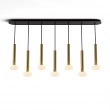 Koncept Inc Hawaii CMP-L7-S-12-BRS+NA+GLB - Combi Pendant 12" Linear 7 Combo Brass with Matte Black Canopy