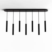 Koncept Inc Hawaii CMP-L7-S-12-MTB - Combi Pendant 12" Linear 7 Combo Matte Black with Matte Black Canopy