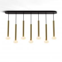 Koncept Inc Hawaii CMP-L7-S-16-BRS+NA+GLB - Combi Pendant 16" Linear 7 Combo Brass with Matte Black Canopy