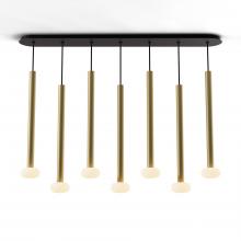 Koncept Inc Hawaii CMP-L7-S-24-BRS+NA+GLB - Combi Pendant 24" Linear 7 Combo Brass with Matte Black Canopy