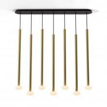 Koncept Inc Hawaii CMP-L7-S-36-BRS+NA+GLB - Combi Pendant 36" Linear 7 Combo Brass with Matte Black Canopy