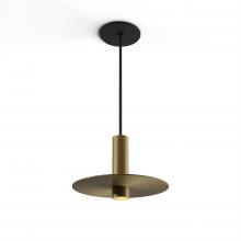 Koncept Inc Hawaii CMP-S1-S-06-BRS+MBRS9 - Combi Pendant 6" Single Unit Brass with Matte Black Canopy, 9" metal plate (Brass) attachmen