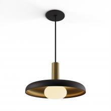 Koncept Inc Hawaii CMP-S1-S-06-BRS+SMBB12+GLB - Combi Pendant 6" Single Unit Brass with Matte Black Canopy