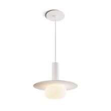 Koncept Inc Hawaii CMP-S1-S-06-MWT+MPTB9+GLB - Combi Pendant 6" Single Unit Matte White with Matte White Canopy, 9" metal plate (White/Pain