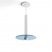 Koncept Inc Hawaii CMP-S1-S-12-MWT+GBLU9 - Combi Pendant 12" Single Unit Matte White with Matte White Canopy, 9" glass plate (Blue) att