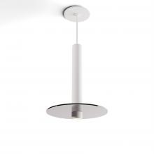 Koncept Inc Hawaii CMP-S1-S-12-MWT+GDGY9 - Combi Pendant 12" Single Unit Matte White with Matte White Canopy, 9" glass plate (Dark Grey