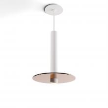 Koncept Inc Hawaii CMP-S1-S-12-MWT+GTEA9 - Combi Pendant 12" Single Unit Matte White with Matte White Canopy, 9" glass plate (Tea Brown