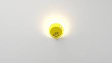 Koncept Inc Hawaii GRW-S-WSY-WO1-PI - Peanuts® Gravy Wall Sconce - Matte Bright Yellow body, Woodstock plates - Plug-in