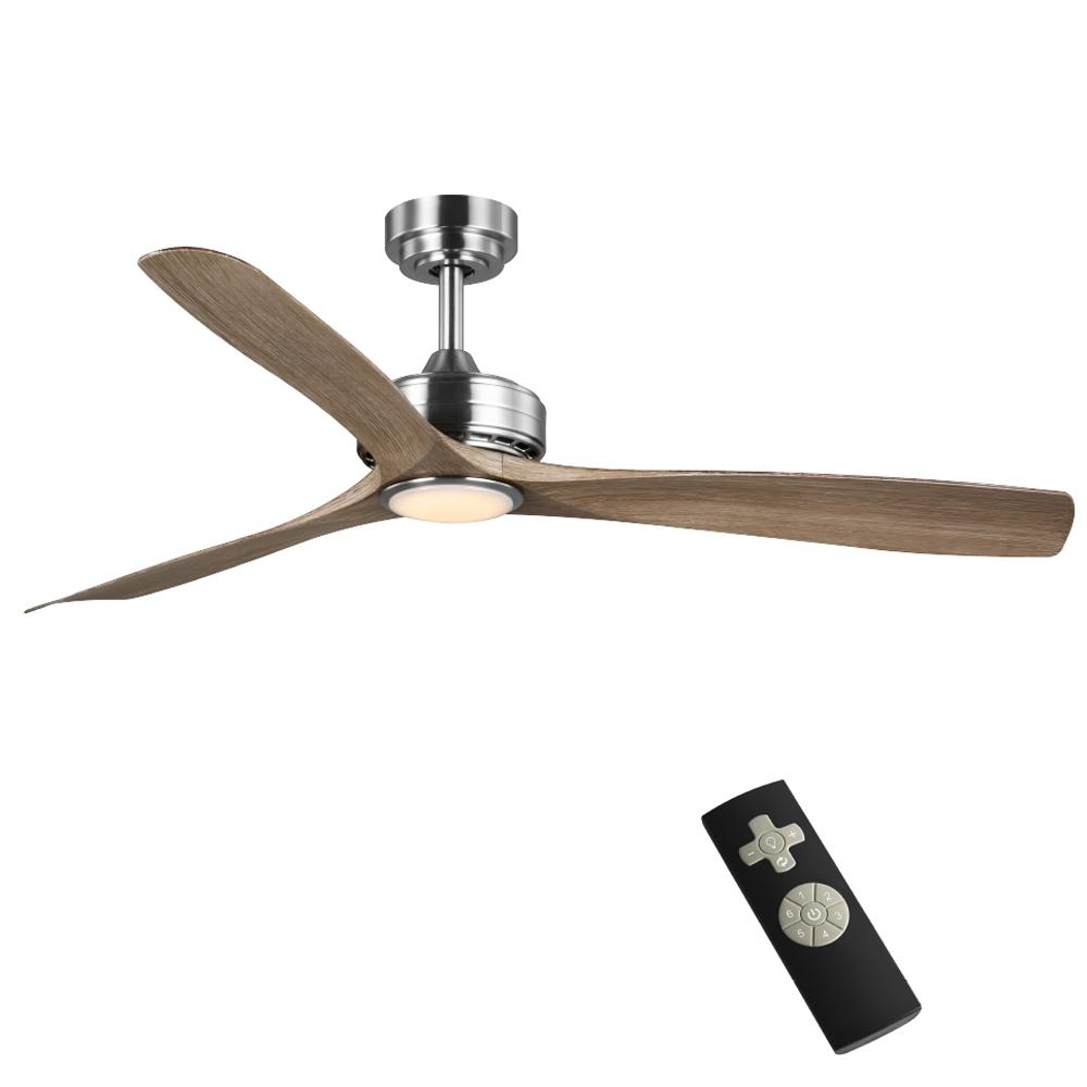 Bayshire 52 inch Indoor/Outdoor Ceiling Fan with LED Light and Remote, Light Driftwood Blades