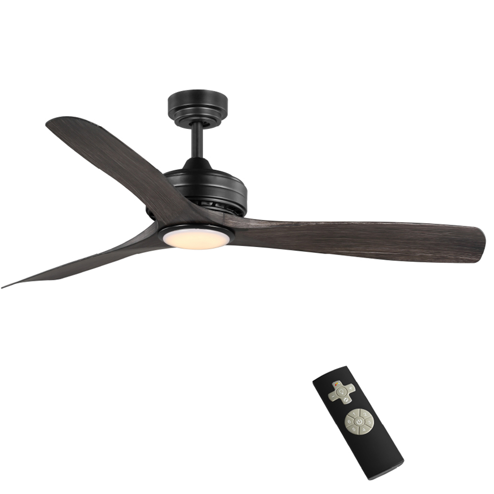 Bayshire 52 inch Indoor/Outdoor Ceiling Fan with LED Light and Remote, Dark Driftwood Blades