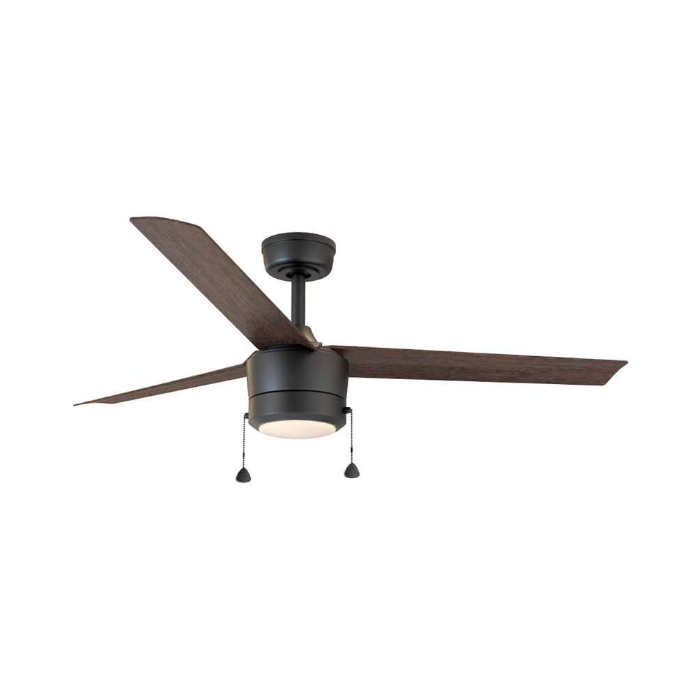 Tritour 44 inch Ceiling Fan with Pull Chain, Builder Series, Matte Black motor, Dark Brown blades