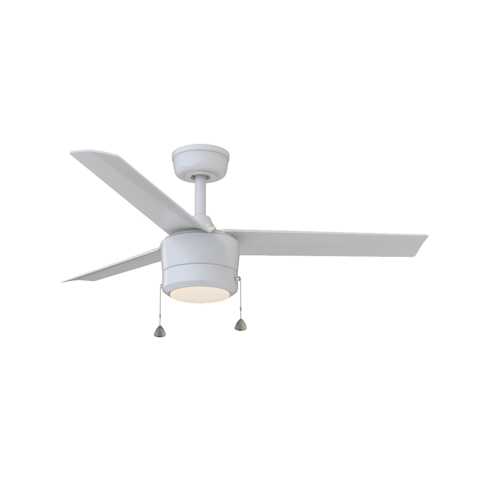 Tritour 44 inch Ceiling Fan with Pull Chain, Builder Series, Matte White