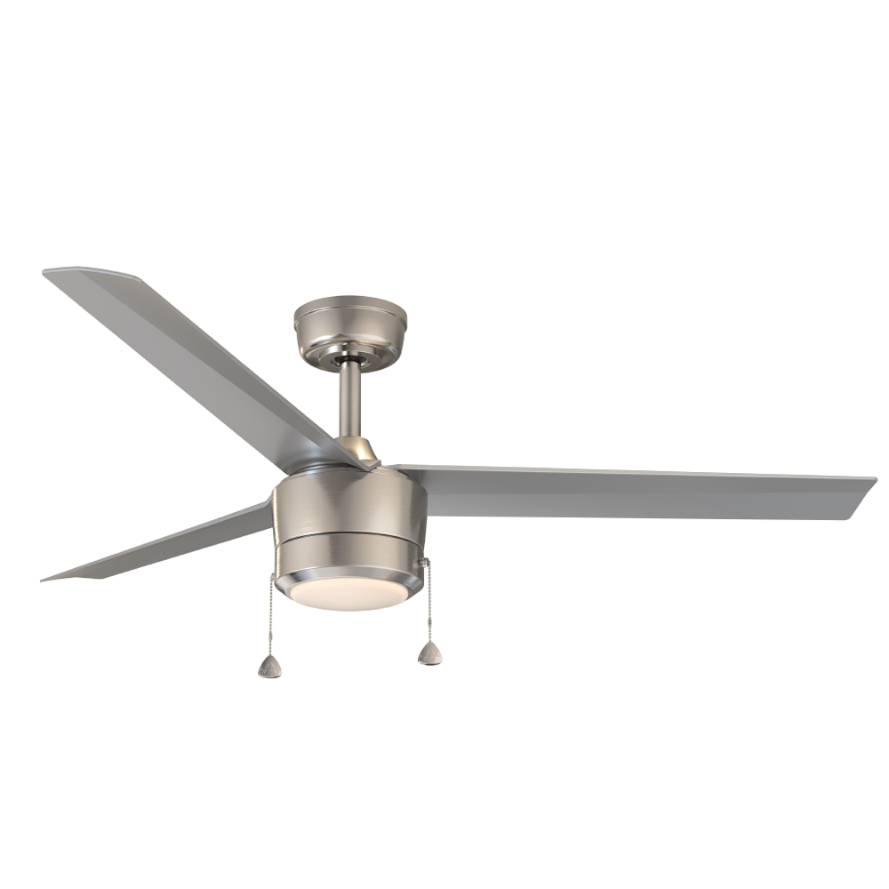 Tritour 44 inch Ceiling Fan with Pull Chain, Builder Series, Brushed Nickel, Silver