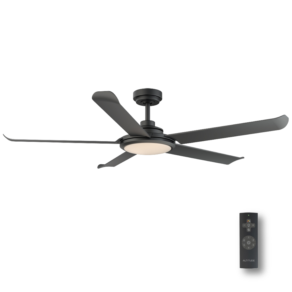 Arlette 60 inch Ceiling Fan with LED Light and Remote, Matte Black