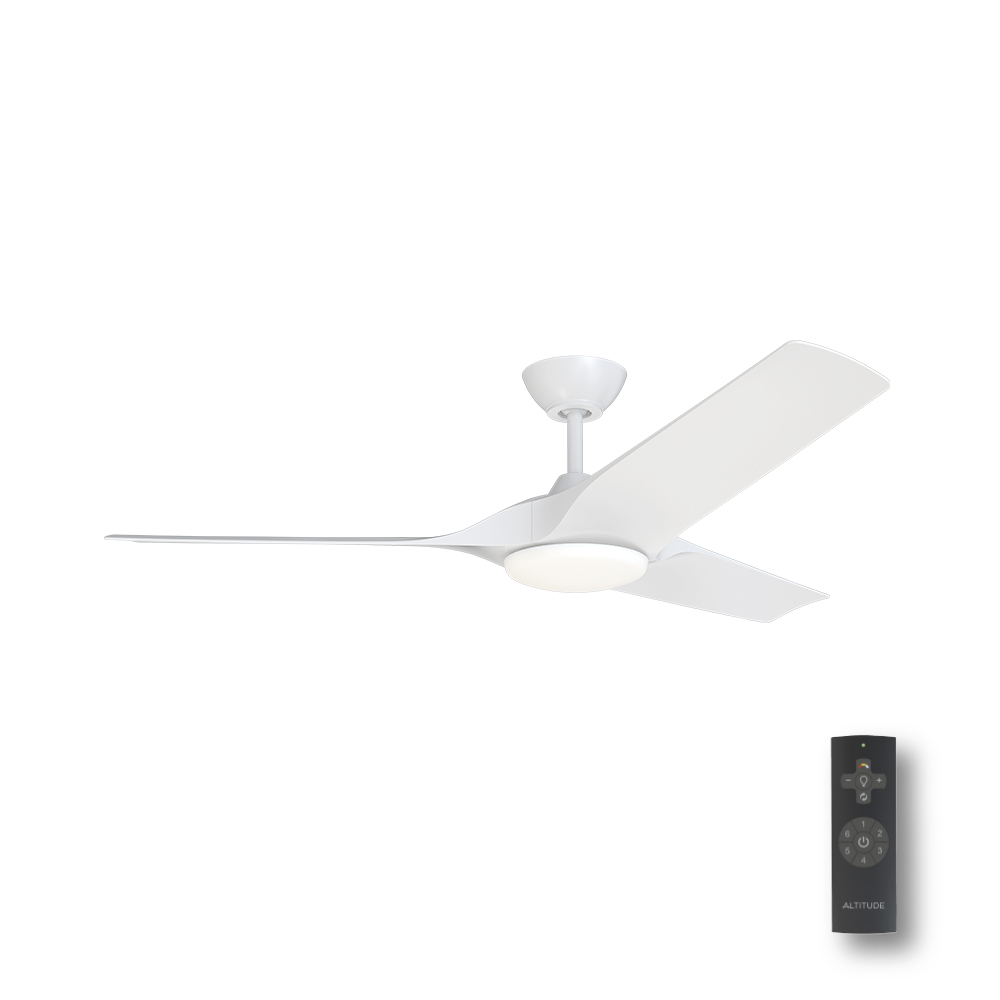 Gossamer 52 inch Ceiling Fan Indoor Fan with LED Light Kit and Remote, Matte White Blades