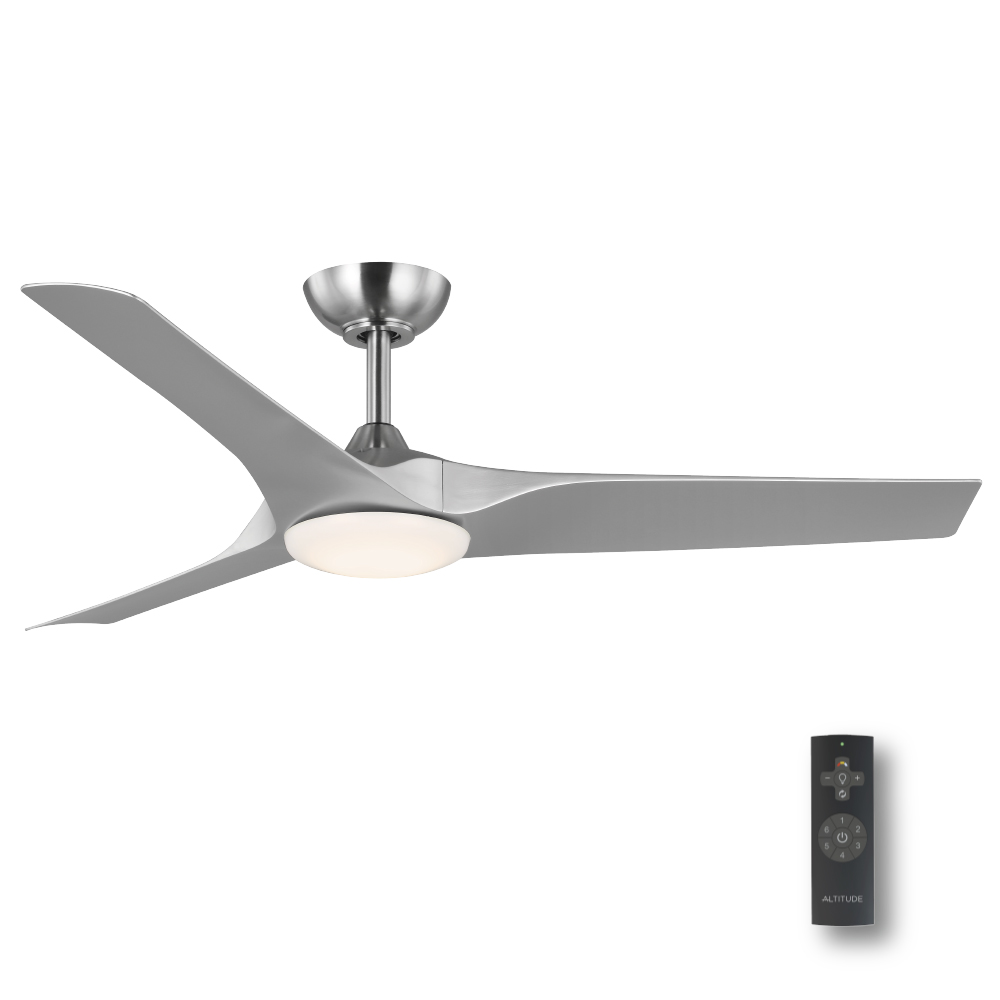 Gossamer 52 inch Ceiling Fan Indoor Fan with LED Light Kit and Remote, Silver Blades