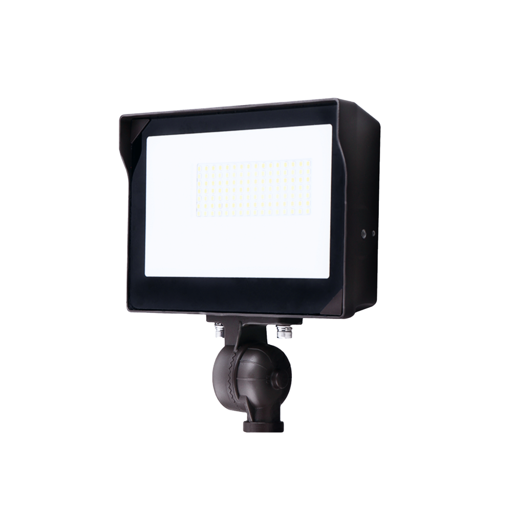 150-Watt Equivalent 3200 Lumens 100 Degree Bronze Dusk-to-Dawn Integrated LED Flood Light, 5000K Day