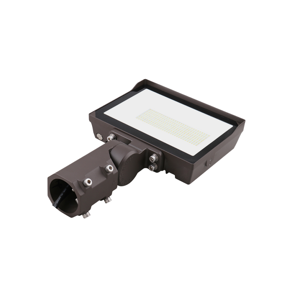 250-Watt Equivalent Integrated LED Outdoor Bronze Flood Light, 8000 Lumens, 5000K Daylight, Dusk-to-