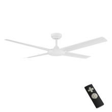 Medinah Power 106-00000018-1 - Laritza Outdoor Ceiling Fan with Light and Remote, 56 inch, Matte White