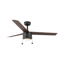 Medinah Power 106-00000013-1 - Tritour 44 inch Ceiling Fan with Pull Chain, Builder Series, Matte Black motor, Dark Brown blades