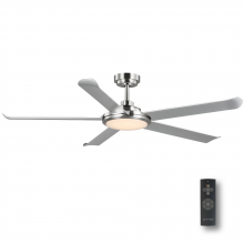 Medinah Power 106-00000009-1 - Arlette 60 inch Ceiling Fan with LED Light and Remote, Brushed Nickel with Silver Blades