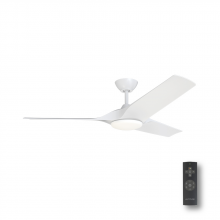 Medinah Power 106-00000001-1 - Gossamer 52 inch Ceiling Fan Indoor Fan with LED Light Kit and Remote, Matte White Blades