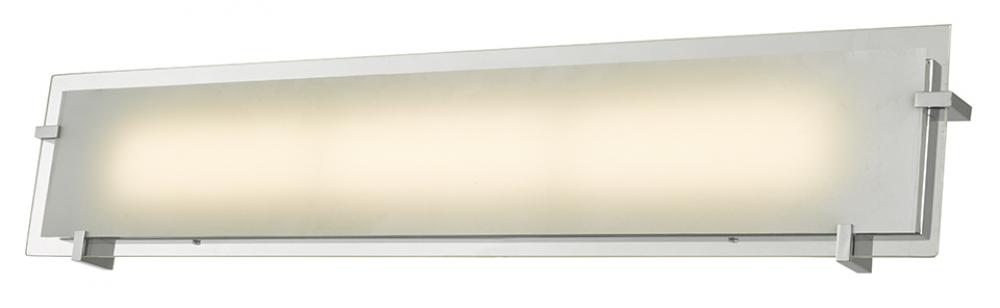 30" Frosted Flat Panel Glass Vanity-Wall Fixture with High Output Dimmable LED