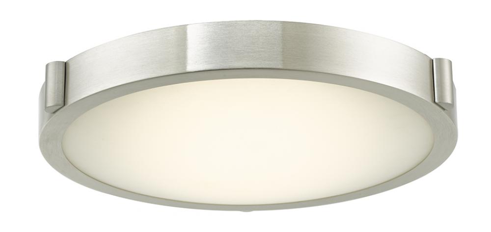 13" Low Profile Frosted Glass Flushmount with High Output Dimmable LED