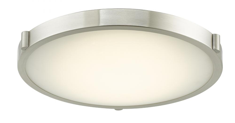 17" Low Profile Frosted Glass Flushmount with High Output Dimmable LED