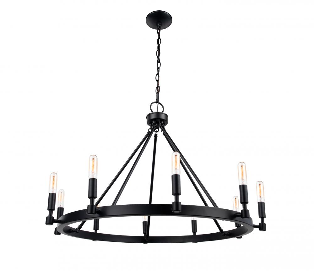 Astra 10 - Light Candel Style Wagon Wheel Chandelier (100 pack)