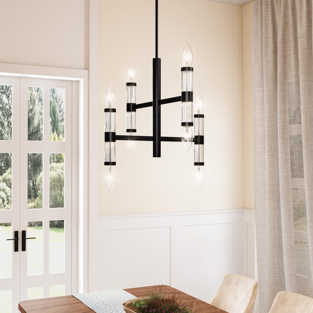 Atollo 8 Light Chandelier - Black (50 pack)