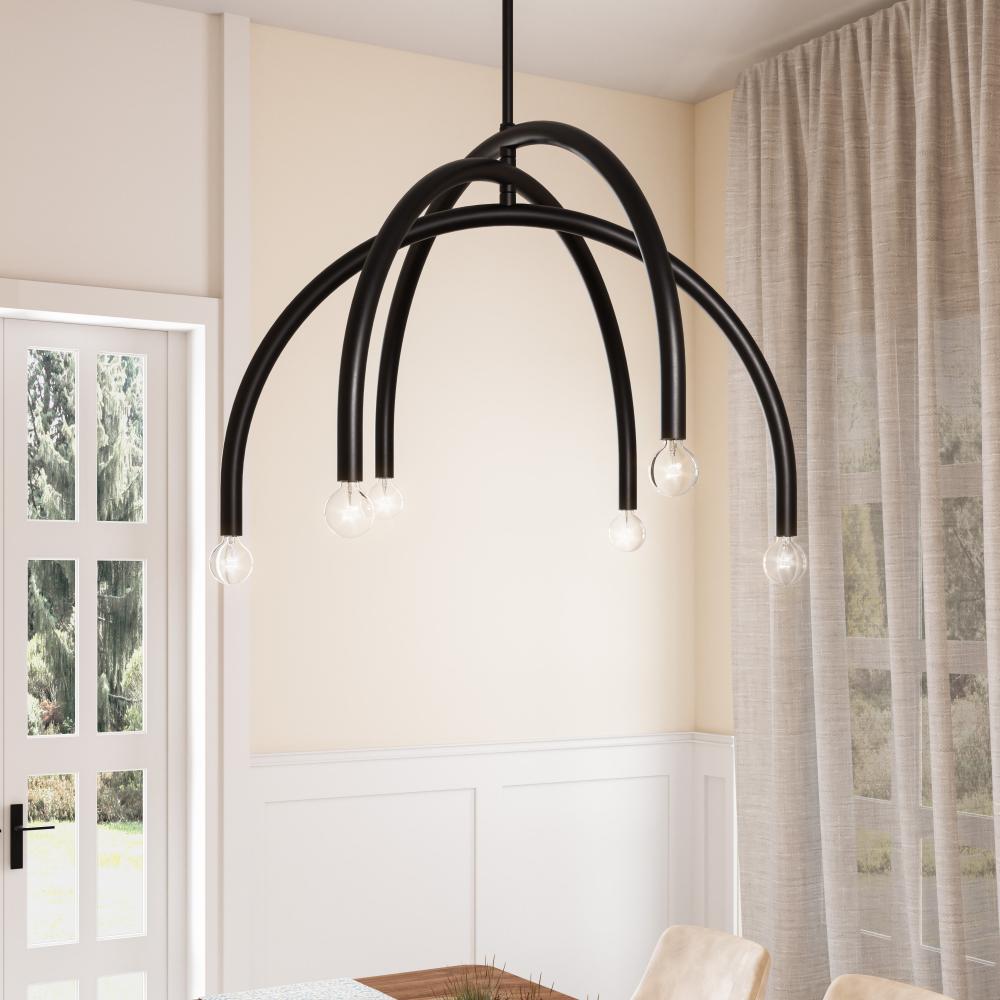 Caboche 6 Light Chandelier - Black (50 pack)