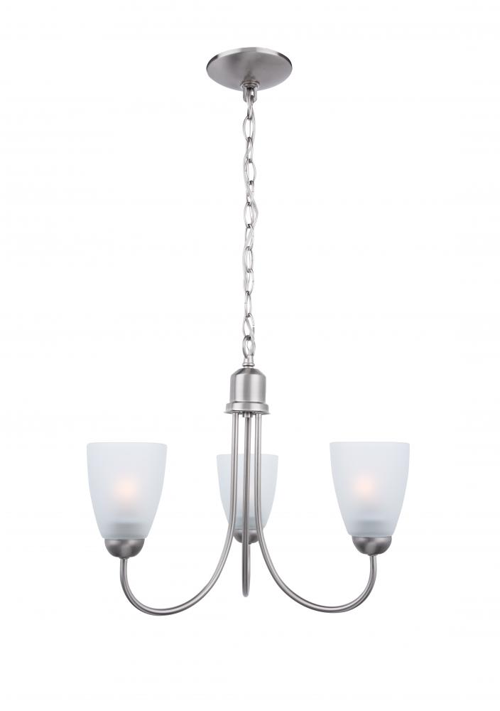 Nell 3 - Light Shaded Classic / Traditional Ceiling Chandelier (100 pack)