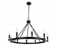 Brio Lighting AS1010BLK - Astra 10 - Light Candel Style Wagon Wheel Chandelier (100 pack)