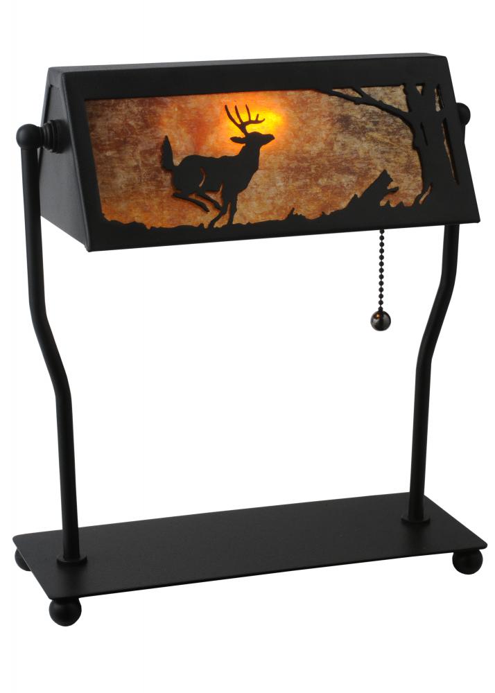 12.5"H Deer on the Loose Banker's Lamp